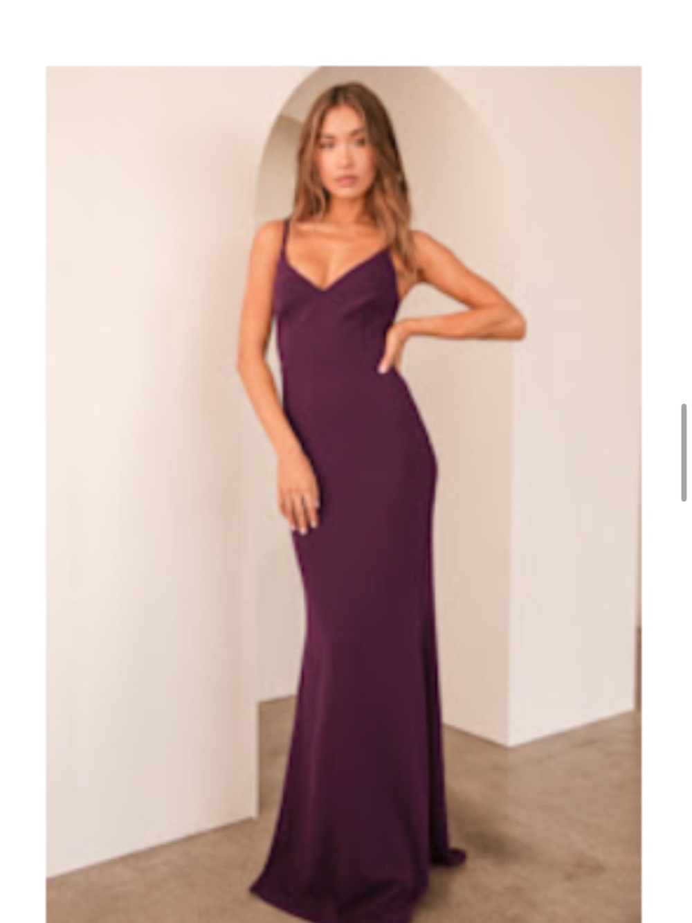 Lulu's Deep Plum Satin Maxi Slip Dress